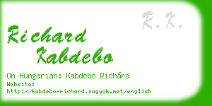 richard kabdebo business card