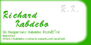 richard kabdebo business card